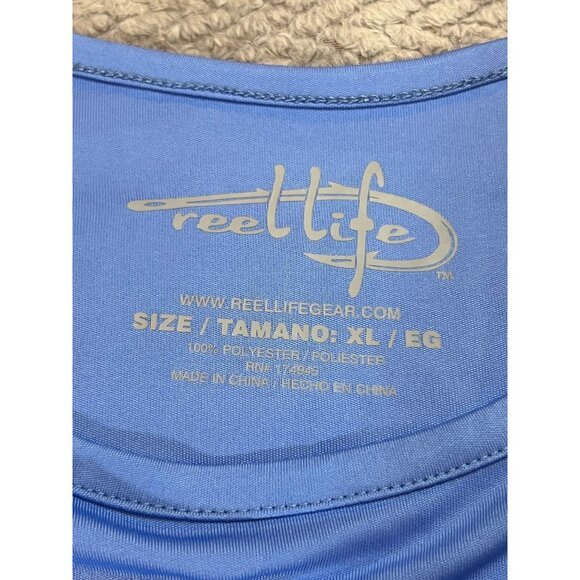 Reel Life Mens Sun Ray Defender Long Sleeve Swim Rash Guard Blue UPF 50+ Size XL - Picture 5 of 6